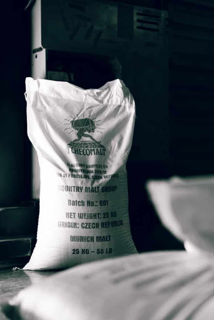 A bag of premium malt from Tchecomalt, a Soufflet Malt heritage brand.